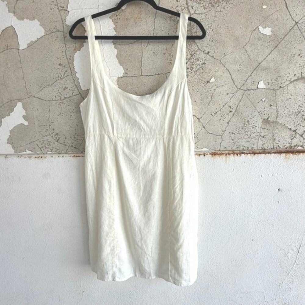 Mini Dress Cotton On Linen Blend Sleeveless White Sundress NWT Summer Minimalist